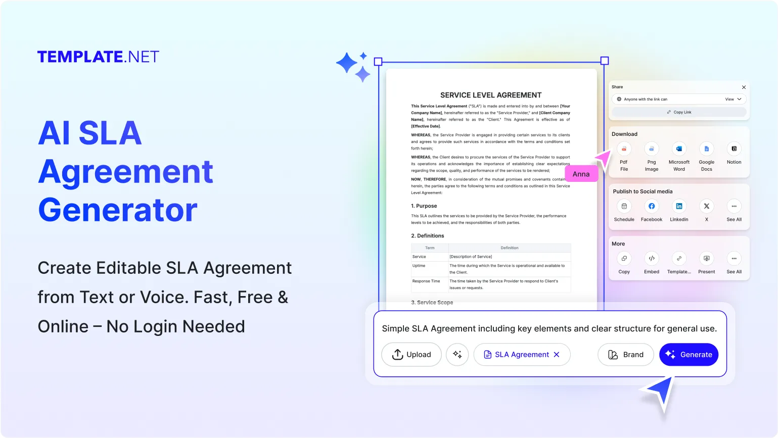Free AI SLA Agreement Generator, Free Service Level Agreement Maker Online